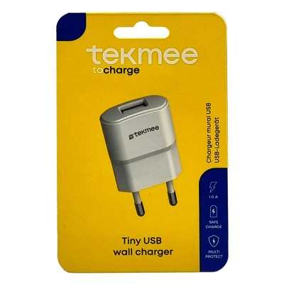 TEKMEE TINY USB WALL CHARGER WHITE 1.0A
